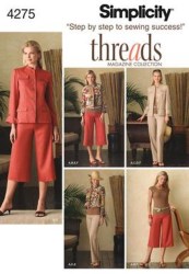 4275  SIMPLICITY  JACKET LENGTHS, STRAIGHT- CROP WIDE PANTS, TOP PATTERN 14-22